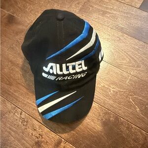 Alltel Racing Black Cap with Blue and White Stripes